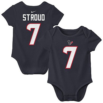 Newborn & Infant Nike C.J. Stroud Navy Houston Texans Player Name & Number Bodysuit