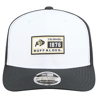 Men's New Era White/Black Colorado Buffaloes Perforated Patched 9SEVENTY Adjustable Hat