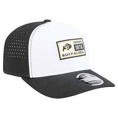 Men's New Era White/Black Colorado Buffaloes Perforated Patched 9SEVENTY Adjustable Hat