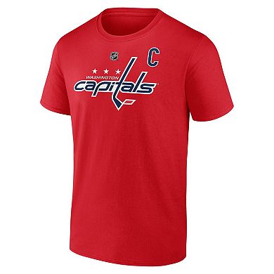 Men's Fanatics Alexander Ovechkin Red Washington Capitals NHL All-Time Leading Goal Scorer The Great 8 Name & Number T-Shirt