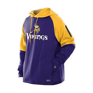 Men's New Era Purple Minnesota Vikings Combine Authentic Color Block Raglan Pullover Hoodie