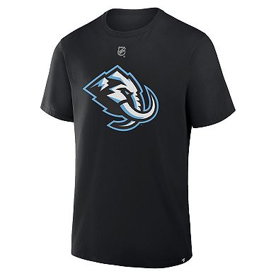 Men's Fanatics JJ Peterka Black Utah Mammoth Authentic Stack Name & Number T-Shirt