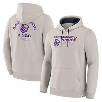 Men's Fanatics Off White Sacramento Kings Crossover Collection Blocked Shot Premium Pullover Hoodie