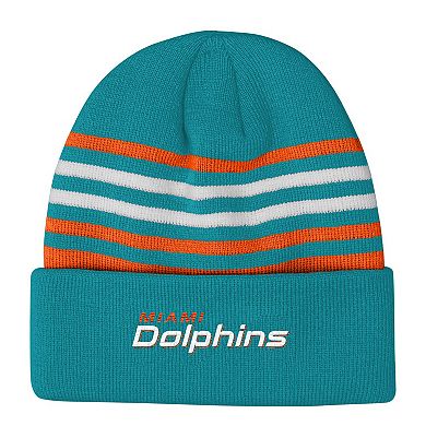 Youth Outerstuff Aqua Miami Dolphins Essentials Cuffed Knit Hat