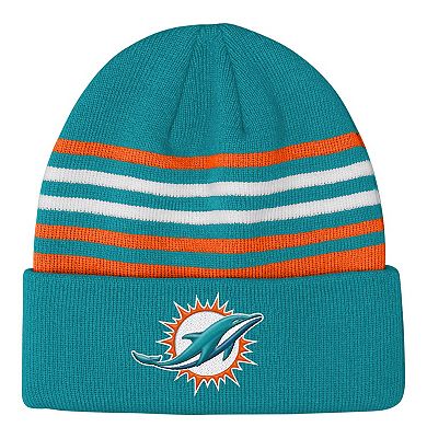 Youth Outerstuff Aqua Miami Dolphins Essentials Cuffed Knit Hat