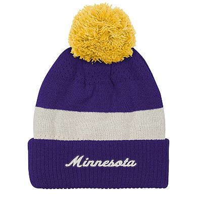 Youth Outerstuff Purple Minnesota Vikings Modern Fan Cuffed Knit Hat with Pom