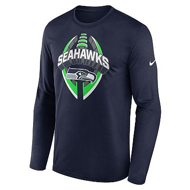 Men's Nike College Navy Seattle Seahawks Primetime Legend Icon Performance Long Sleeve T-Shirt