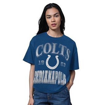 Women's Starter Heather Royal Indianapolis Colts Oversized Hall of Fame T-Shirt