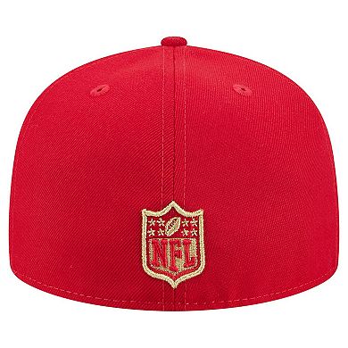 Men's New Era Scarlet San Francisco 49ers Tri-Hit 59FIFTY Fitted Hat