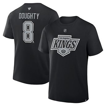 Men's Fanatics Drew Doughty Black Los Angeles Kings Authentic Stack Name & Number T-Shirt