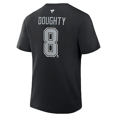 Men's Fanatics Drew Doughty Black Los Angeles Kings Authentic Stack Name & Number T-Shirt