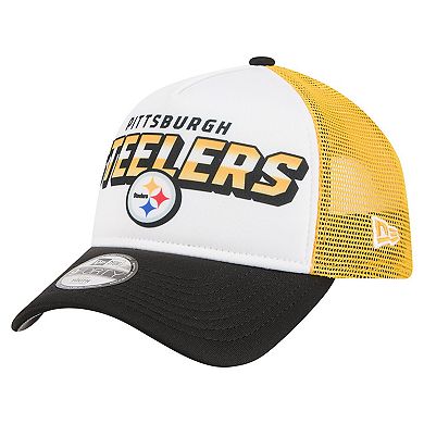 Youth New Era White/Black Pittsburgh Steelers Streak 9FORTY A-Frame Adjustable Hat