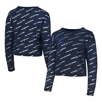 Men's Lauren James Navy Dallas Cowboys Foil Long Sleeve T-Shirt