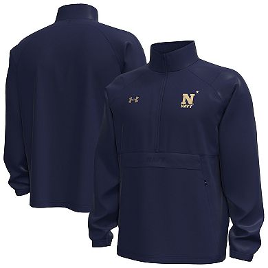 Men's Under Armour Navy Navy Midshipmen Unstoppable Woven Anorak Storm Tech Half-Zip Jacket
