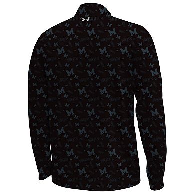 Men's Under Armour Black Maryland Terrapins Gameday Armourfuse Half-Zip Top