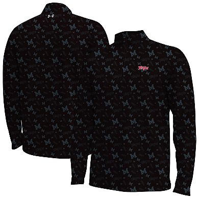 Men's Under Armour Black Maryland Terrapins Gameday Armourfuse Half-Zip Top