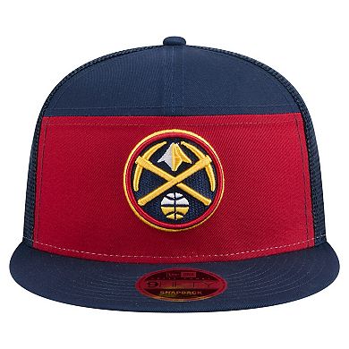 Men's New Era Red/Navy Denver Nuggets Outdoor Split Panel 9FIFTY Snapback Hat