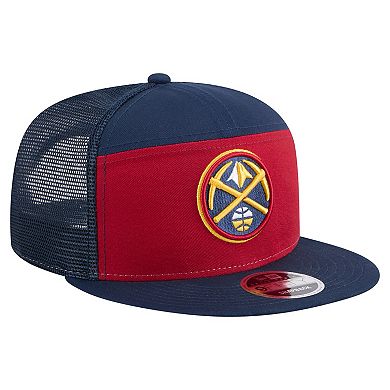 Men's New Era Red/Navy Denver Nuggets Outdoor Split Panel 9FIFTY Snapback Hat