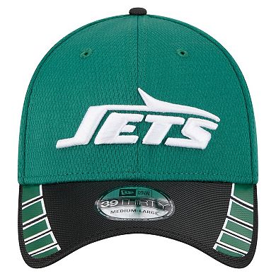 Men's New Era Green New York Jets Visor Hit 39THIRTY Flex Hat
