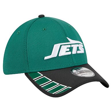Men's New Era Green New York Jets Visor Hit 39THIRTY Flex Hat