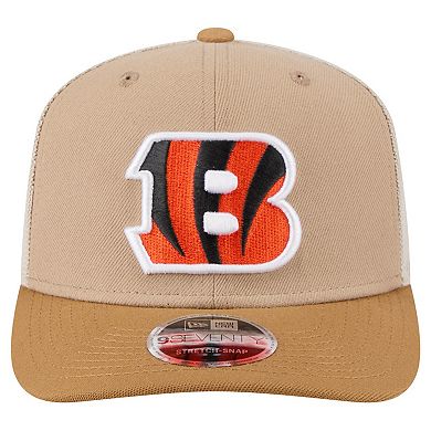 Men's New Era Light Beige Cincinnati Bengals Two-Tone Trucker 9SEVENTY Adjustable Hat