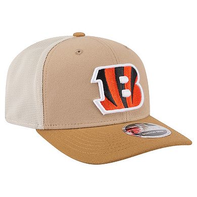 Men's New Era Light Beige Cincinnati Bengals Two-Tone Trucker 9SEVENTY Adjustable Hat