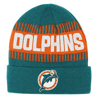 Youth Outerstuff Aqua Miami Dolphins Bright Lights Cuffed Knit Hat
