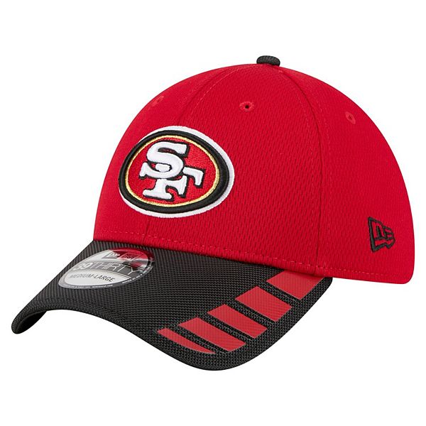 Men's New Era Scarlet San Francisco 49ers Visor Hit 39THIRTY Flex Hat