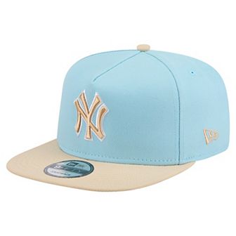 Men's New Era Light Blue/Light Beige New York Yankees Color Pack A-Frame 9FIFTY Snapback Hat