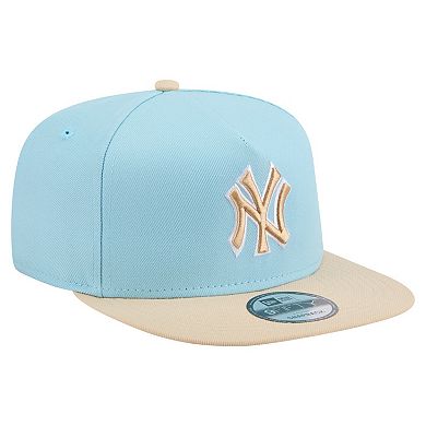 Men's New Era Light Blue/Light Beige New York Yankees Color Pack A-Frame 9FIFTY Snapback Hat