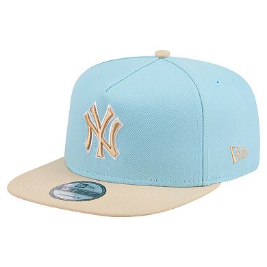 Men's New Era Light Blue/Light Beige New York Yankees Color Pack A-Frame 9FIFTY Snapback Hat