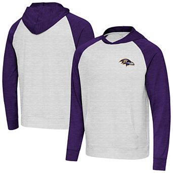 Men's Antigua Purple/Gray Baltimore Ravens Urgent Pullover Hoodie