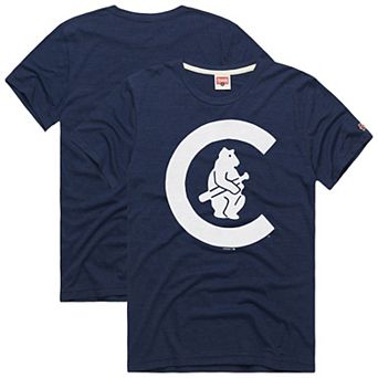 Men's Homage Navy Chicago Cubs Hyper Local Refresh Tri-Blend T-Shirt