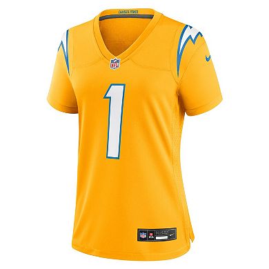 Women's Nike Quentin Johnston Gold Los Angeles Chargers Alternate Charger Power Game Jersey