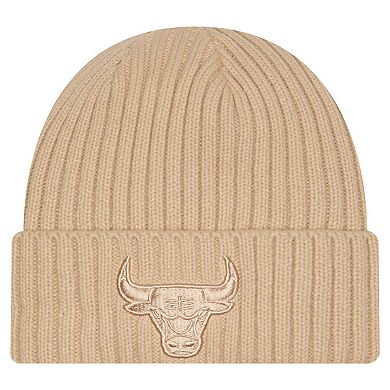 Men's New Era Tan Chicago Bulls Color Pack Cuffed Knit Hat