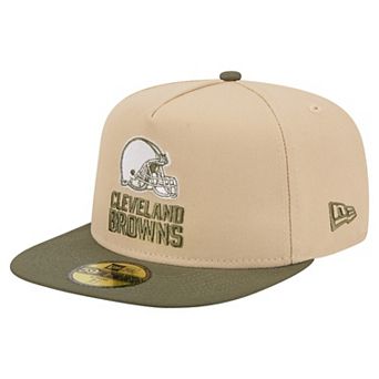 Men's New Era Beige/Olive Cleveland Browns Color Pack A-Frame 59FIFTY Fitted Hat