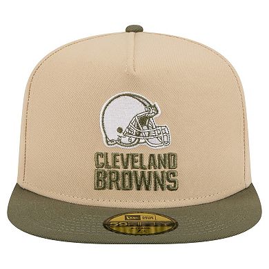 Men's New Era Beige/Olive Cleveland Browns Color Pack A-Frame 59FIFTY Fitted Hat