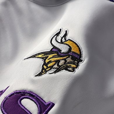 Men's Fanatics White Minnesota Vikings Big & Tall Tricot Full-Zip Track Jacket