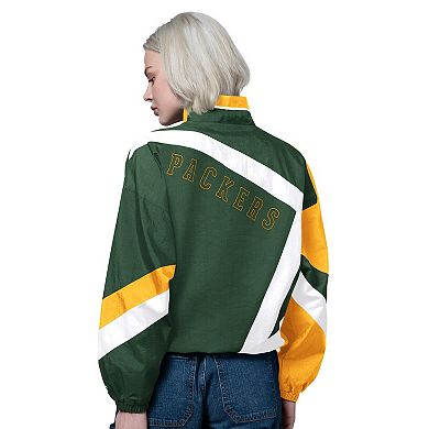 Women's Starter Green/Gold Green Bay Packers Vintage 1st Quarter Full-Zip Windbreaker