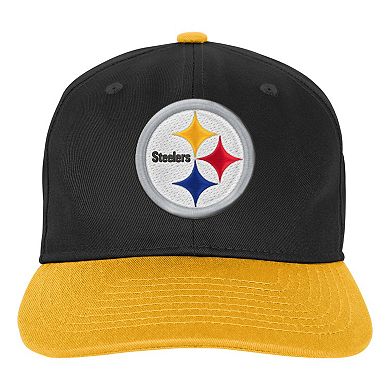 Youth Outerstuff Black Pittsburgh Steelers True Retro Adjustable Hat