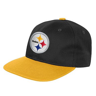 Youth Outerstuff Black Pittsburgh Steelers True Retro Adjustable Hat