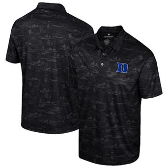 Men's Colosseum Black Duke Blue Devils Daly Print Polo