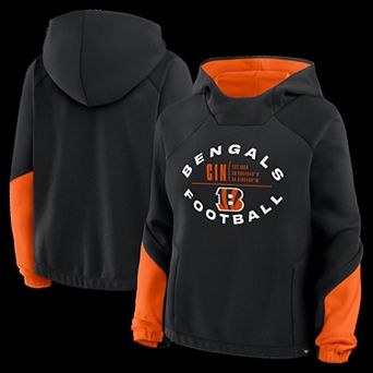 Women's Fanatics Black Cincinnati Bengals Oversized��Redzone Bubble Screen Pullover Hoodie
