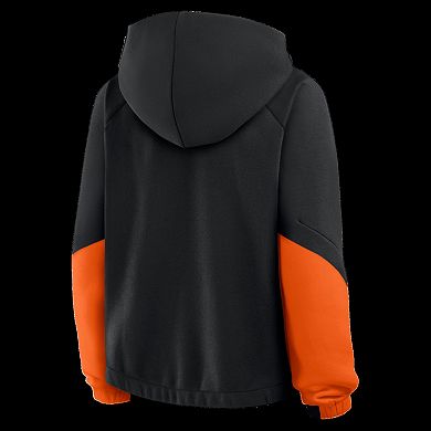 Women's Fanatics Black Cincinnati Bengals Oversized Redzone Bubble Screen Pullover Hoodie