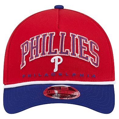 Men's New Era Red/Royal Philadelphia Phillies Arch 9FORTY A-Frame M-Crown Adjustable Hat