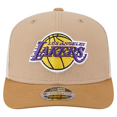 Men's New Era Tan/Light Brown Los Angeles Lakers Two-Tone 9SEVENTY Adjustable Trucker Hat
