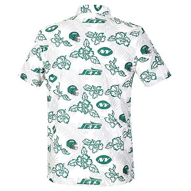 Men's Reyn Spooner White New York Jets Pua Performance Game Day Polo