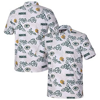 Men's Reyn Spooner White Green Bay Packers Pua Performance Game Day Polo
