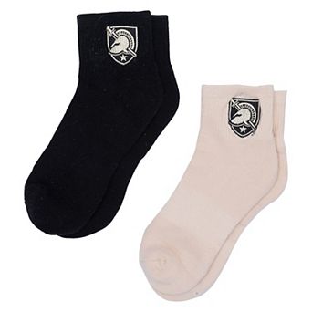 Women's ZooZatz Cream/Black Army Black Knights Two-Pack Quarter-Length Socks