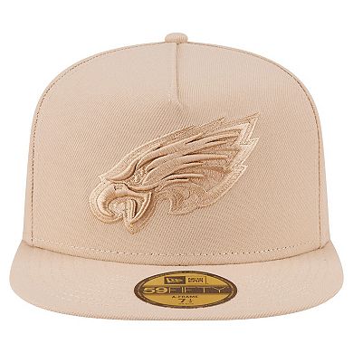 Men's New Era Light Beige Philadelphia Eagles Color Pack A-Frame 59FIFTY Fitted Hat